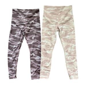 Athleta Elation Camo Leggings Lot of 2 Pink Purple 7/8 High Rise Yoga Size Small